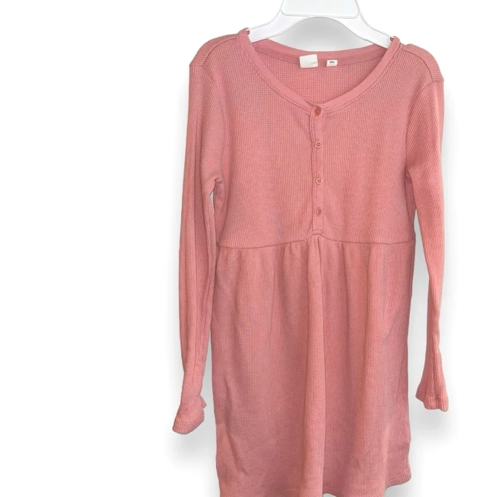 GAP Girls Waffle Knit Long Sleeve Dress Pink Size 8 (Medium) EUC